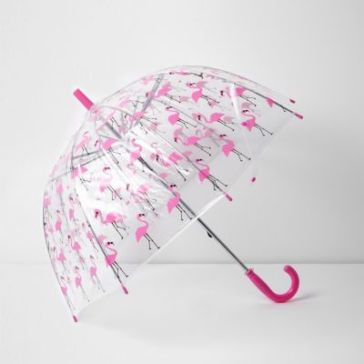Girls pink flamingo umbrella